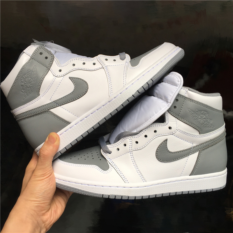 New 2022 Air Jordan 1 Retro White Grey Shoes - Click Image to Close